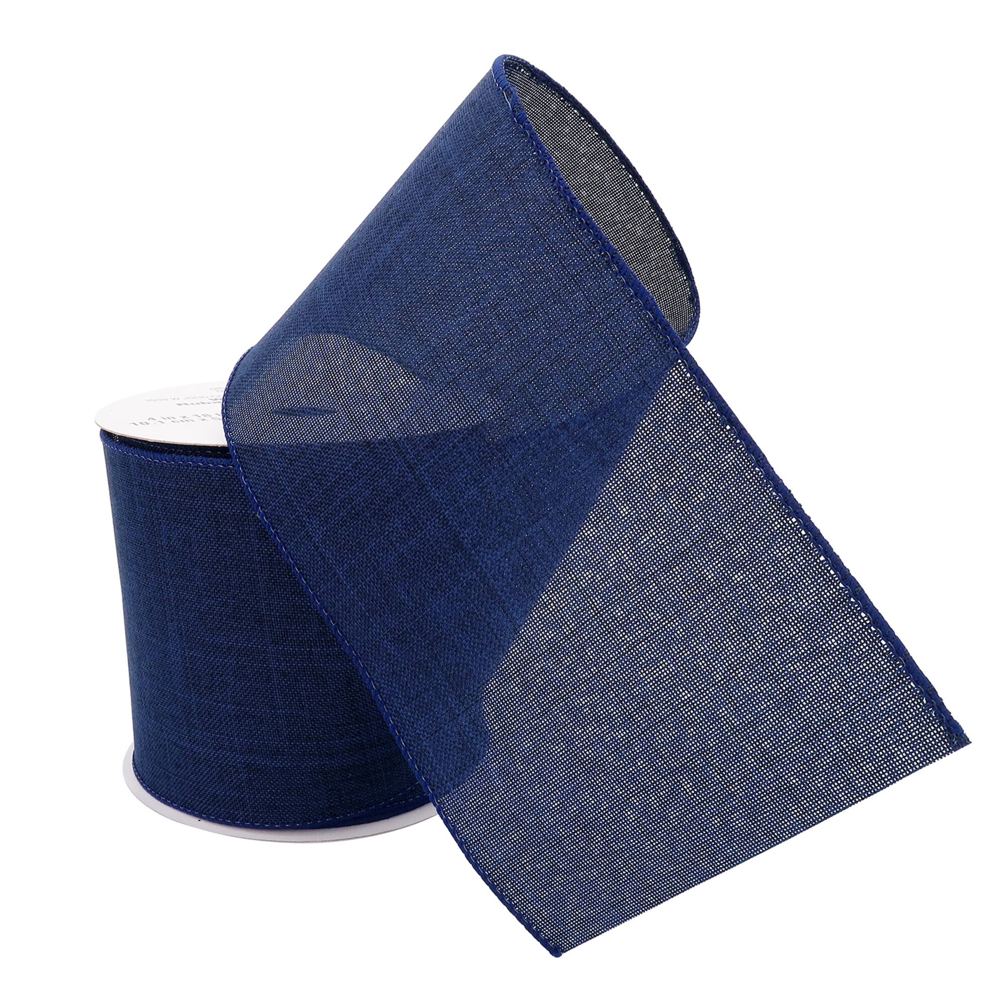 4" x 18ft. Faux Linen Wired Ribbon by Celebrate It™ Décor